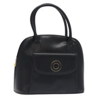 Celine Circle Logo Handbag Leather Black Leather Bag (Authentic Pre-Loved)