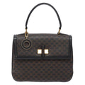Celine Vintage Convertible Top Handle Bag Macadam Coated Canvas Black Canvas Handbag (Authentic Pre-Loved)