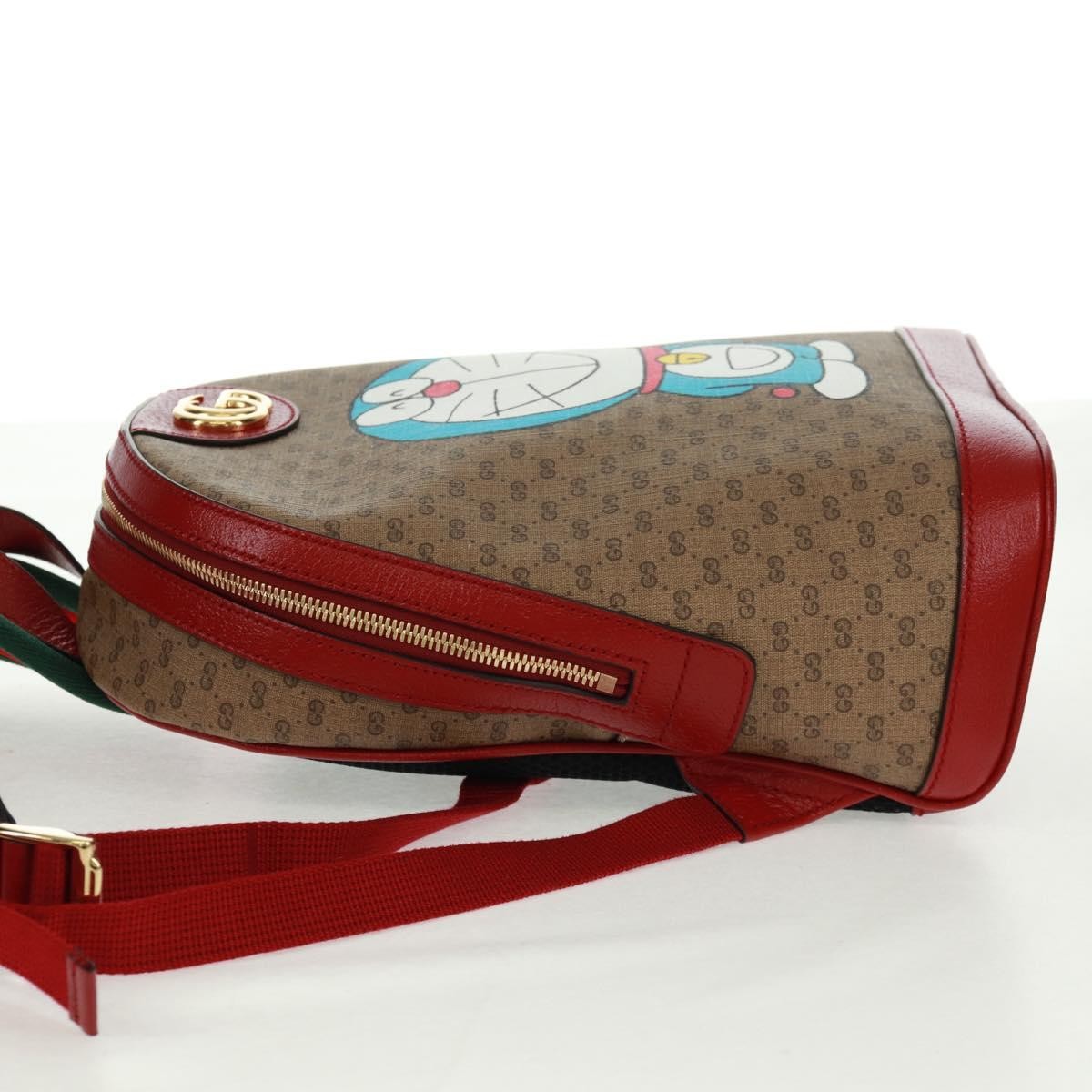 Gucci Doraemon Zip Backpack Printed Mini Gg Coated Canvas Beige Canvas Backpack Bag (Authentic Pre-Loved)