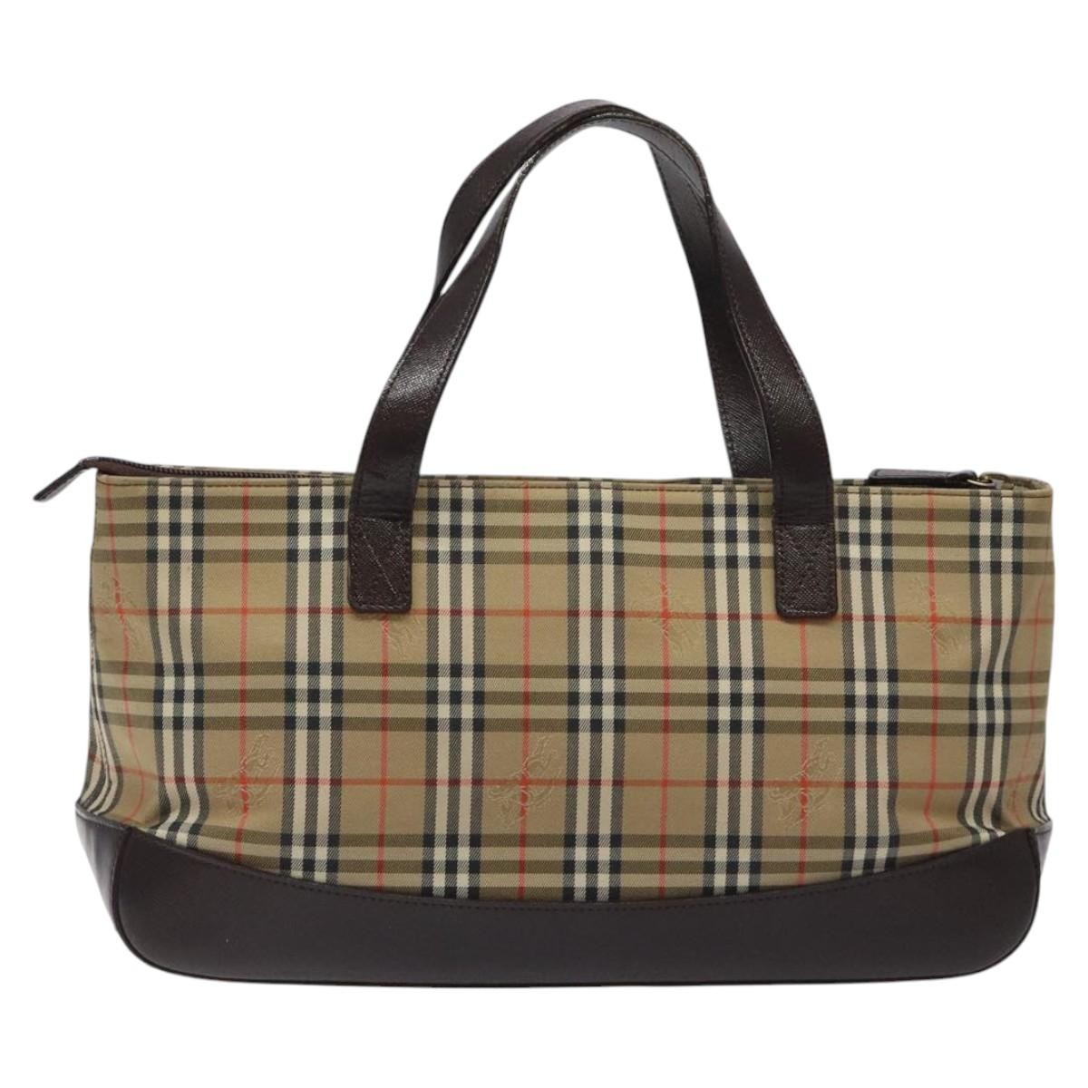 Burberry Nova Check Handbag Nova Check Canvas And Leather Beige Canvas Handbag (Authentic Pre-Loved)