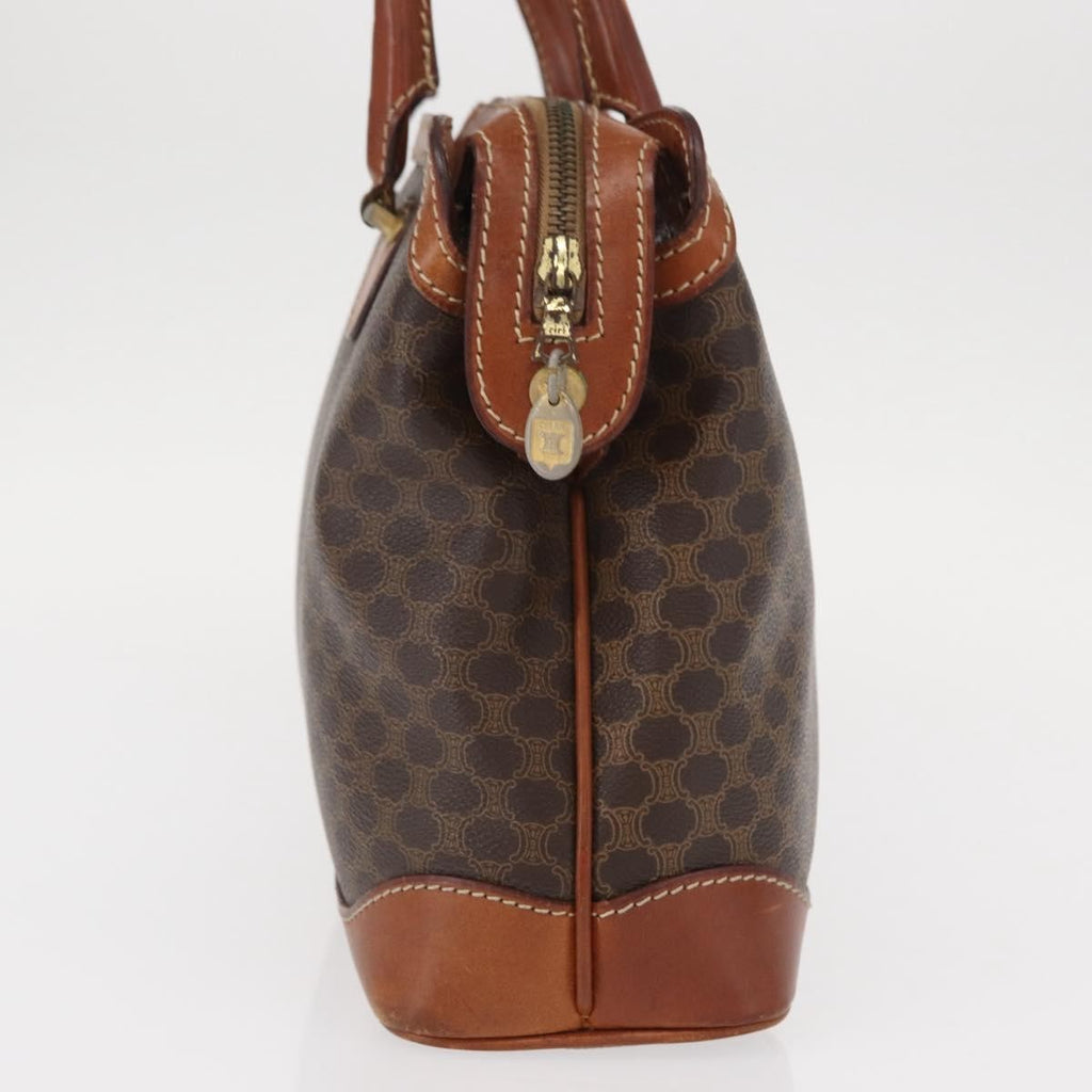 Celine Vintage Macadam Handbag Canvas And Leather Brown Canvas Handbag (Authentic Pre-Loved)