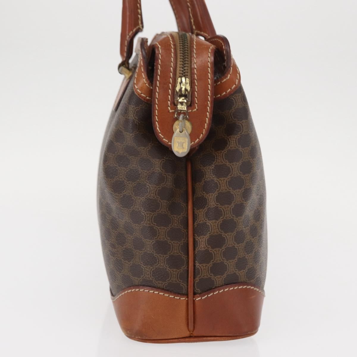 Celine Vintage Macadam Handbag Canvas And Leather Brown Canvas Handbag (Authentic Pre-Loved)