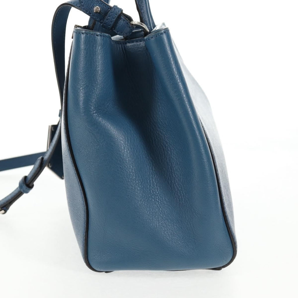 Fendi 2Jours Bag Leather Blue Leather Bag (Authentic Pre-Loved)