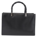 Gucci Vintage Bamboo Handle Bag Leather Black Leather Handbag (Authentic Pre-Loved)