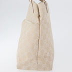 Gucci Double Pocket Tote Gg Canvas Ecru Canvas Handbag (Authentic Pre-Loved)