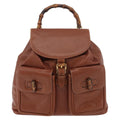 Gucci Vintage Bamboo Backpack Leather Brown Leather Backpack Bag (Pre-Loved)