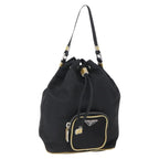 Prada Duet Drawstring Bucket Bag Tessuto Black Nylon Bag (Authentic Pre-Loved)