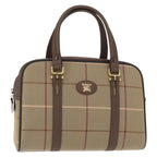 Burberry Nova Check Boston Bag Canvas Beige Canvas Handbag (Authentic Pre-Loved)