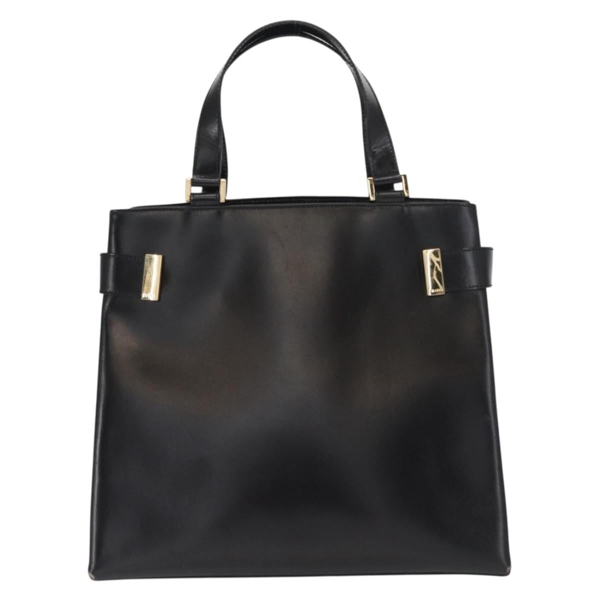 Gucci Vintage Handbag Leather Black Leather Handbag (Authentic Pre-Loved)