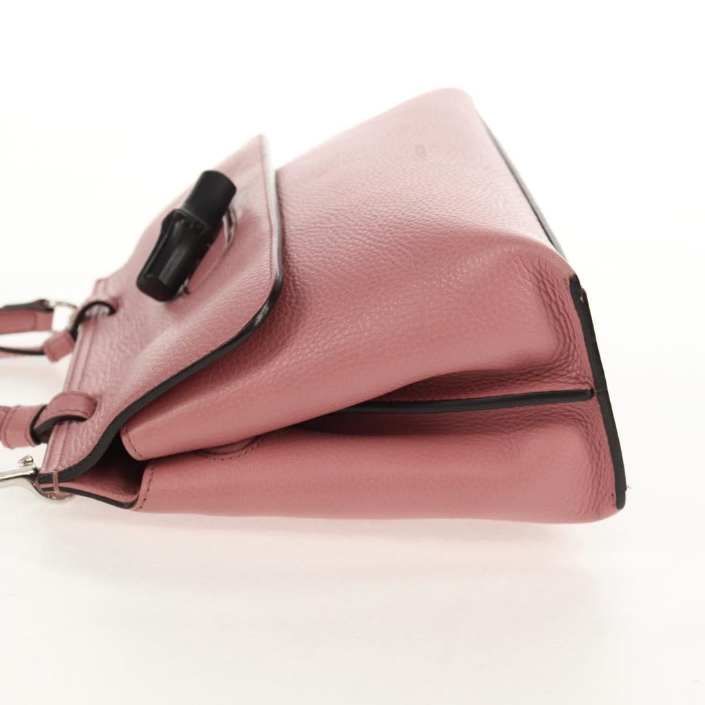 Gucci Bamboo Daily Top Handle Bag Leather Pink Leather Handbag (Authentic Pre-Loved)
