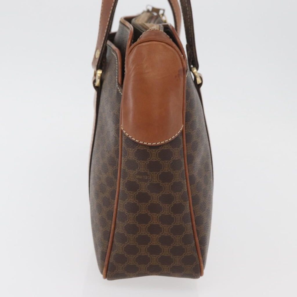 Celine Vintage Macadam Handbag Canvas And Leather Brown Canvas Handbag (Authentic Pre-Loved)