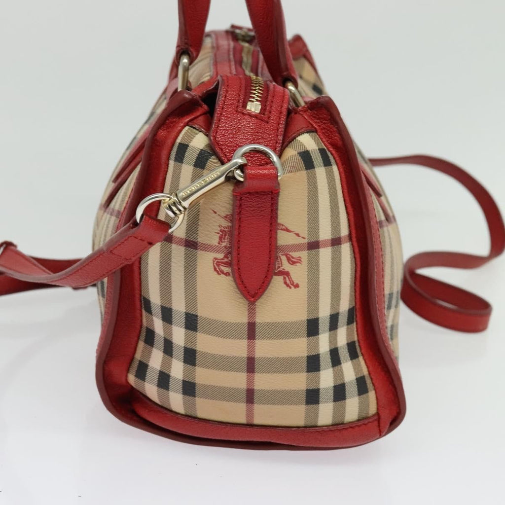 Burberry Pilgrim Satchel Haymarket Coated Canvas Beige Canvas Handbag (Authentic Pre-Loved)