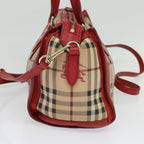 Burberry Pilgrim Satchel Haymarket Coated Canvas Beige Canvas Handbag (Authentic Pre-Loved)