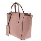 Gucci Swing Crossbody Bag Pebbled Leather Pink Leather Handbag (Authentic Pre-Loved)