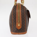 Celine Vintage Macadam Handbag Canvas And Leather Brown Canvas Handbag (Authentic Pre-Loved)