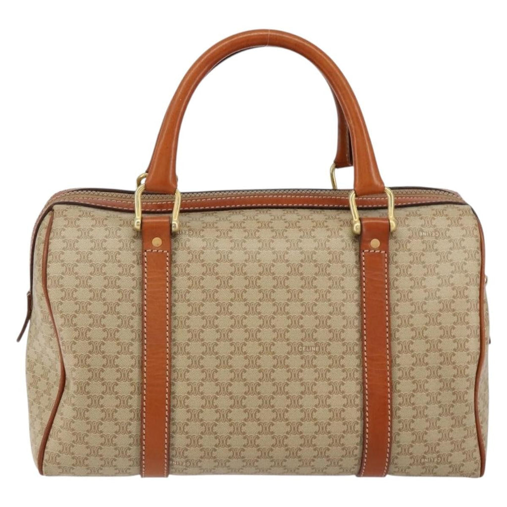 Celine Macadam Handbag Macadam With Leather Beige Pvc Handbag (Authentic Pre-Loved)