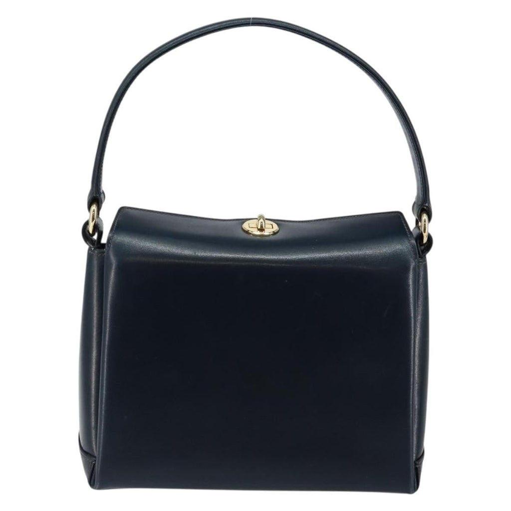 Gucci Vintage Convertible Box Crossbody Bag Leather Navy Leather Handbag (Authentic Pre-Loved)