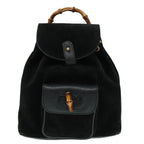 Gucci Gucci Bamboo Backpack Daim Black Suede Backpack Bag (Authentic Pre-Loved)