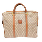 Celine Macadam Briefcase Canvas And Leather Brown Canvas Briefcase Bag (Authentic Pre-Loved)