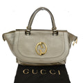 Gucci 1973 Top Handle Bag Leather Gold Leather Handbag (Pre-Loved)