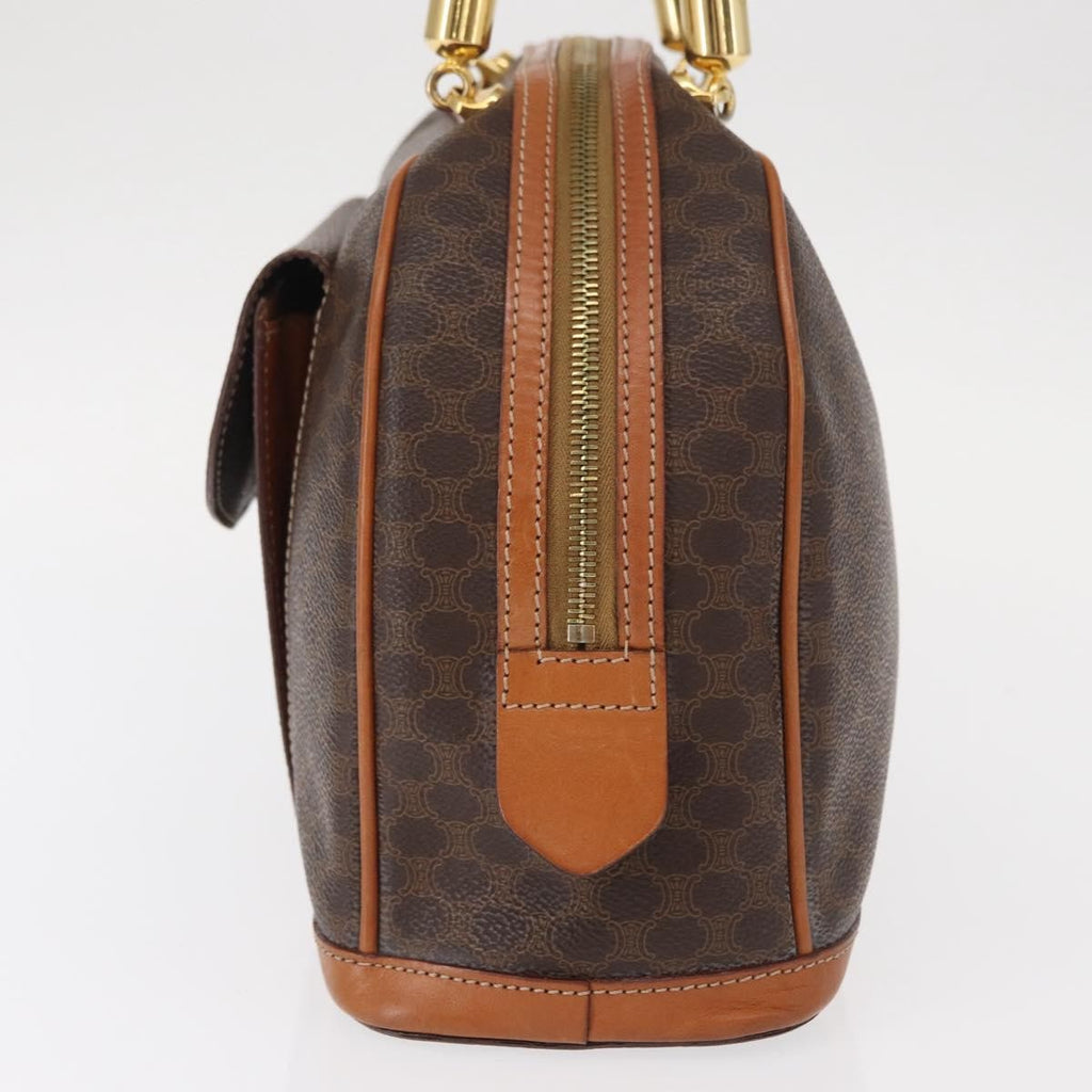 Celine Vintage Macadam Handbag Canvas And Leather Brown Canvas Handbag (Authentic Pre-Loved)