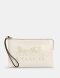 Coach Bag Vintage Vanilla Cream Zip Wristlet Horse Carriage Leather Handbag NEW