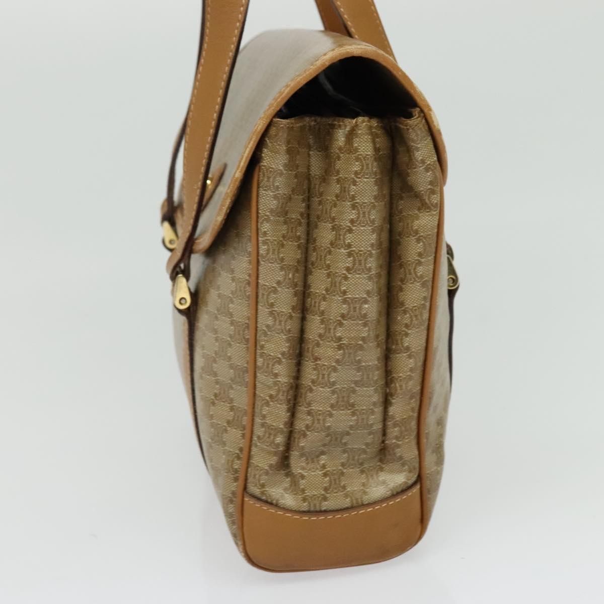 Celine Vintage Macadam Handbag Canvas Beige Canvas Bag (Authentic Pre-Loved)