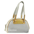 Prada Vintage Zip Handbag Tessuto Silver Nylon Handbag (Authentic Pre-Loved)