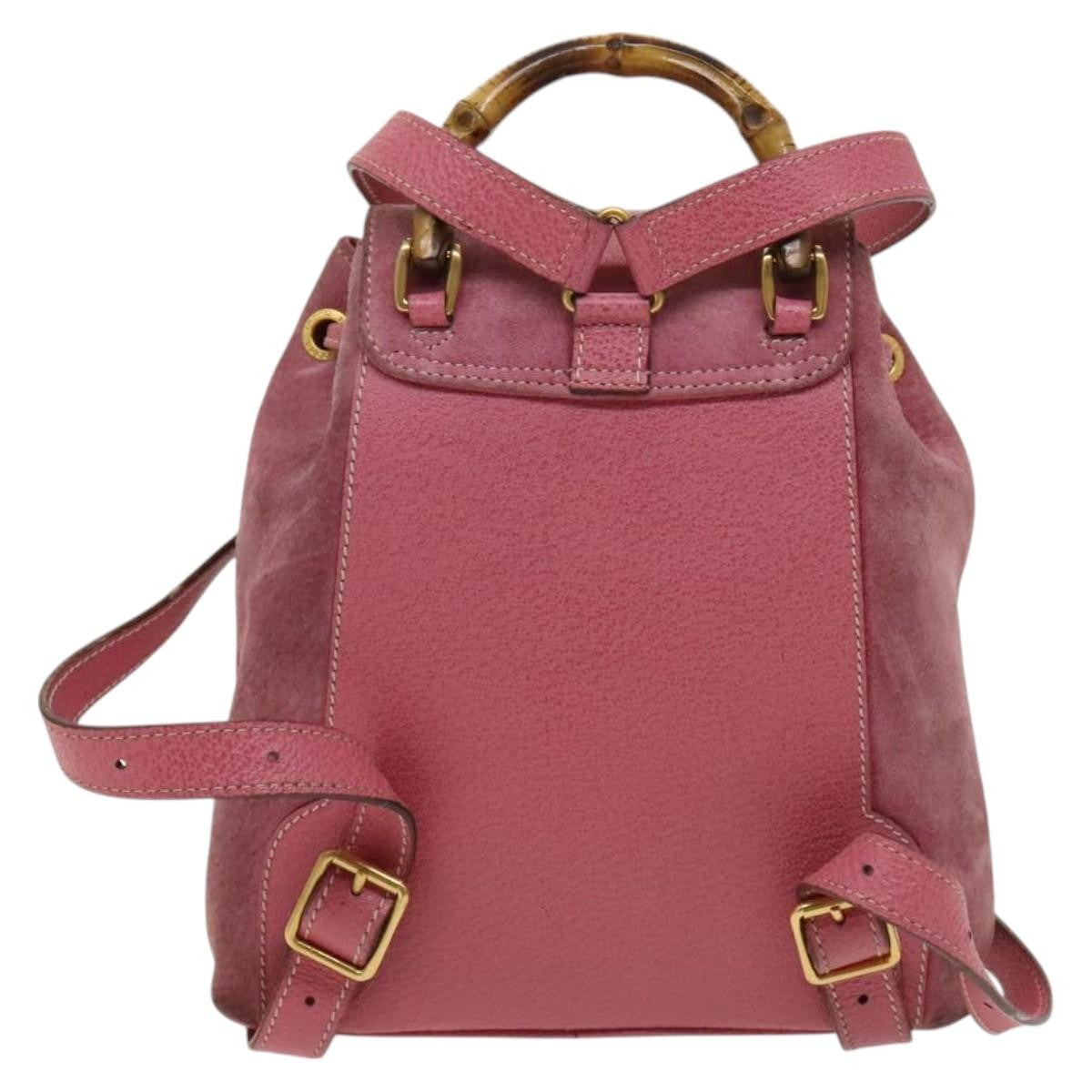 Gucci Gucci Bamboo Backpack Daim Pink Suede Backpack Bag (Authentic Pre-Loved)