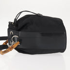 Gucci Vintage Bamboo Bucket Bag Nylon And Leather Black Nylon Bag (Authentic Pre-Loved)