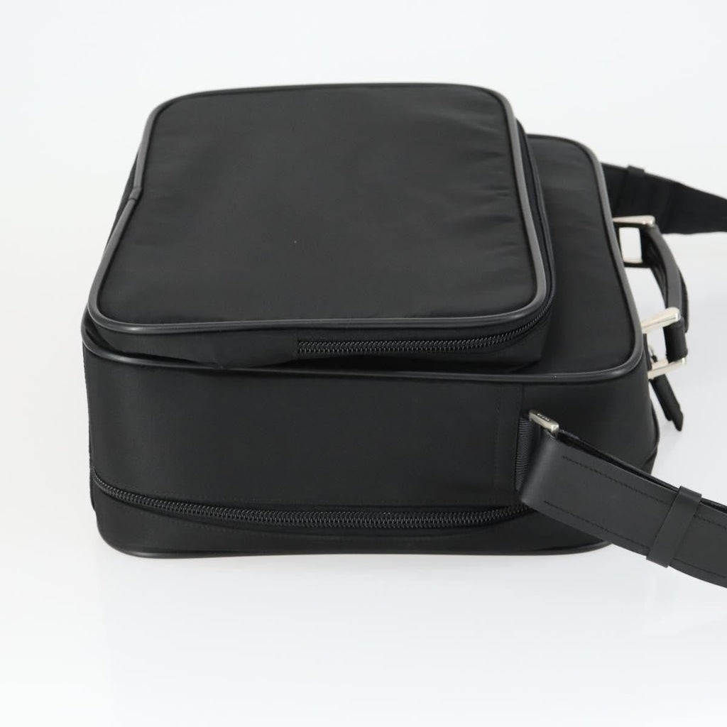 Prada Convertible Front Pocket Briefcase Tessuto With Saffiano Leather Black Nylon Briefcase Bag (Authentic Pre-Loved)