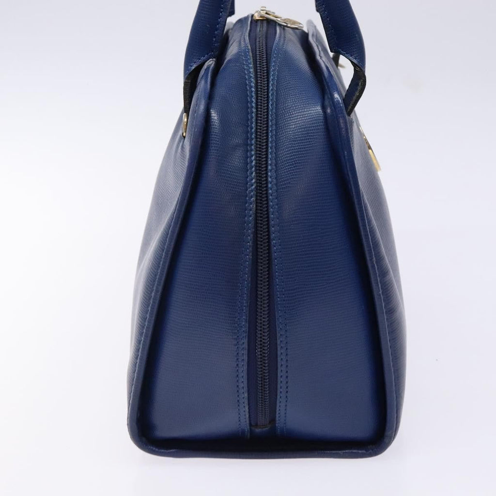 Celine Circle Logo Handbag Leather Blue Leather Bag (Authentic Pre-Loved)