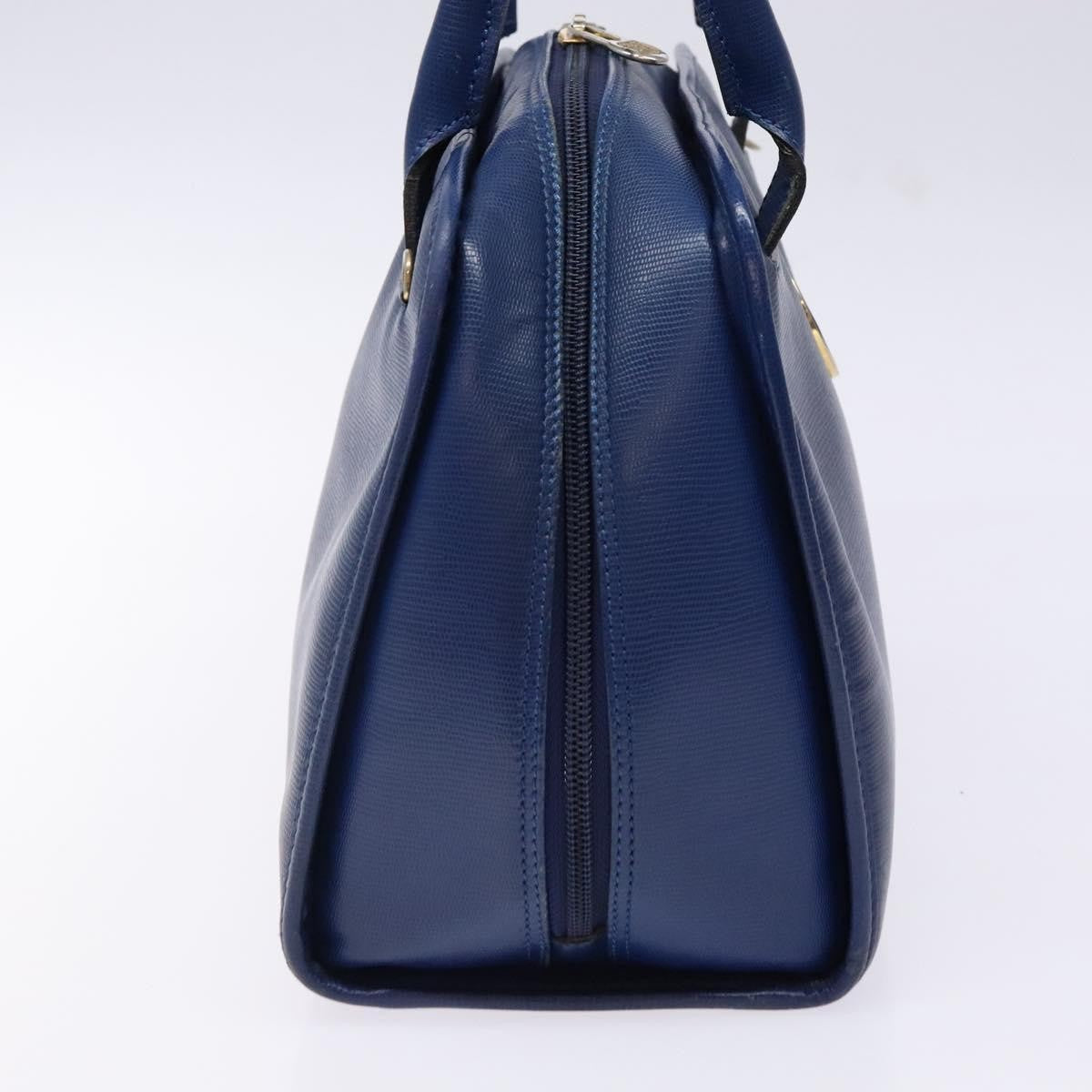 Celine Circle Logo Handbag Leather Blue Leather Bag (Authentic Pre-Loved)