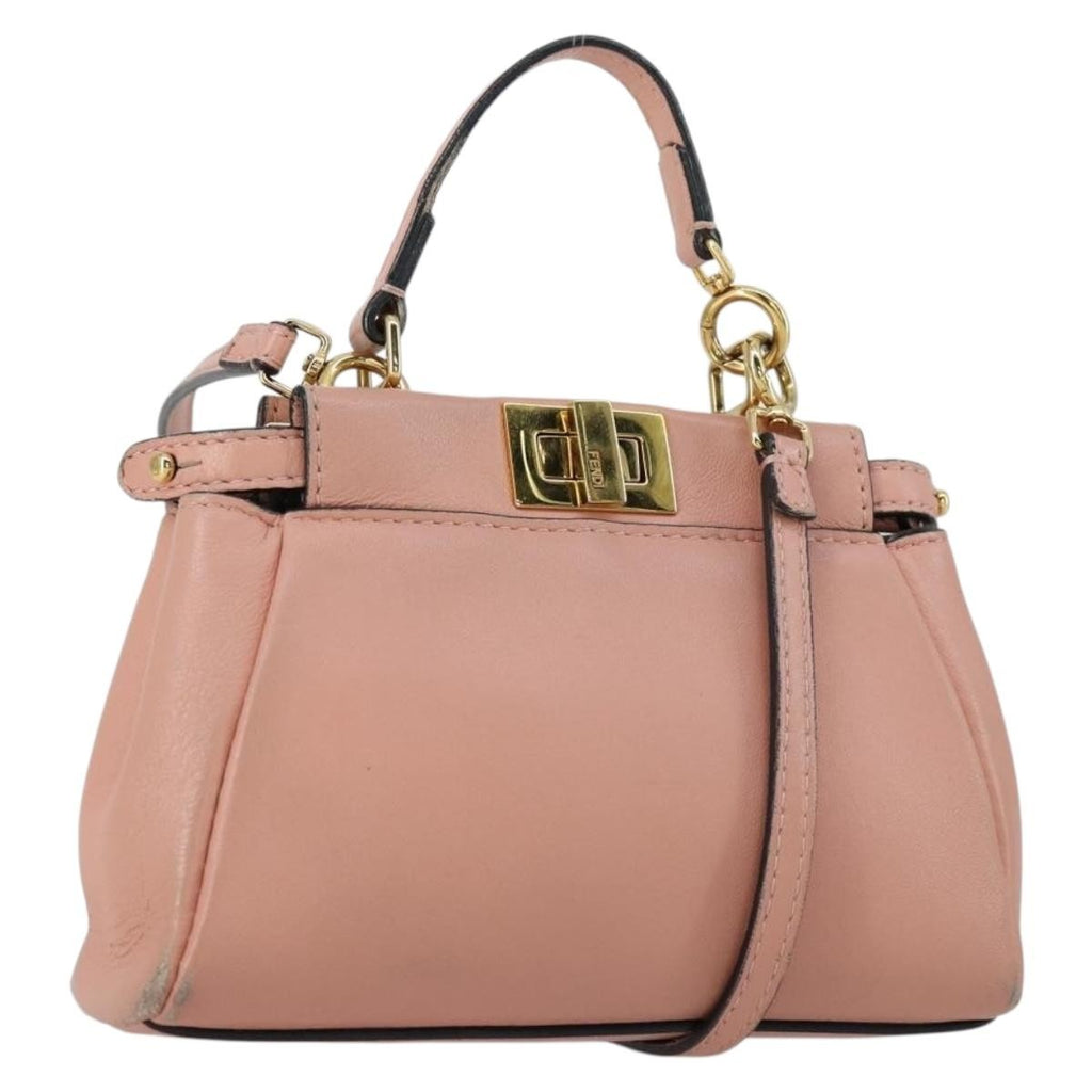 Fendi Peekaboo Bag Leather Pink Leather Handbag (Authentic Pre-Loved)