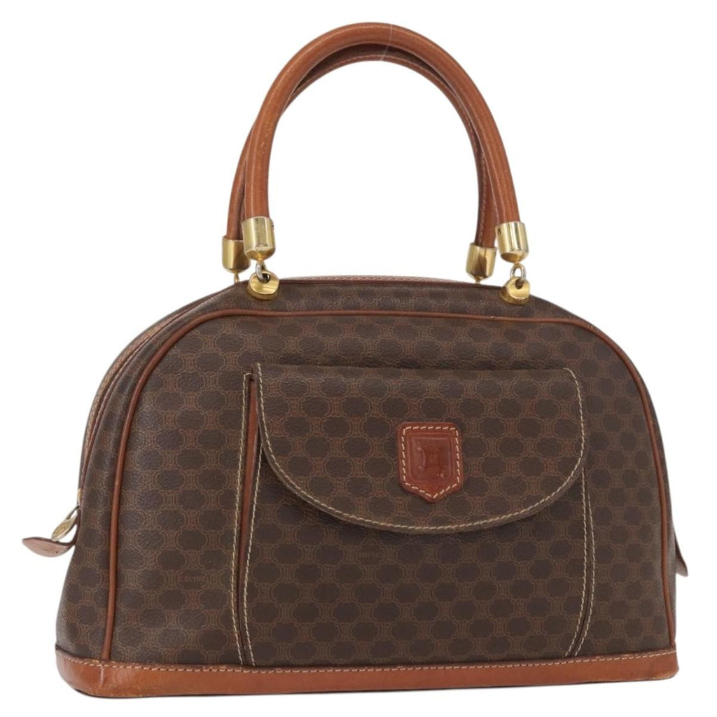 Celine Vintage Macadam Handbag Canvas And Leather Brown Canvas Handbag (Authentic Pre-Loved)