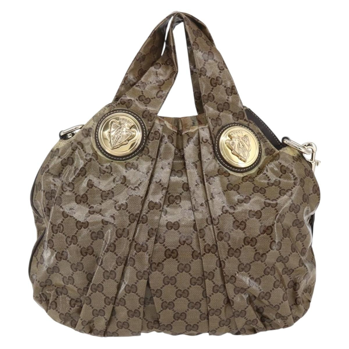 Gucci Hysteria Convertible Top Handle Bag Gg Coated Canvas Beige Canvas Handbag (Authentic Pre-Loved)