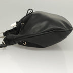 Gucci Vintage Bamboo Shoulder Bag Leather Black Leather Handbag (Authentic Pre-Loved)
