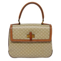 Celine Vintage Convertible Top Handle Bag Macadam Coated Canvas Beige Canvas Handbag (Authentic Pre-Loved)