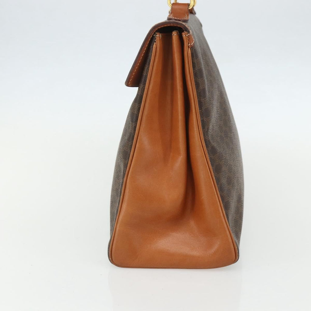 Celine Vintage Macadam Handbag Canvas And Leather Brown Canvas Handbag (Authentic Pre-Loved)
