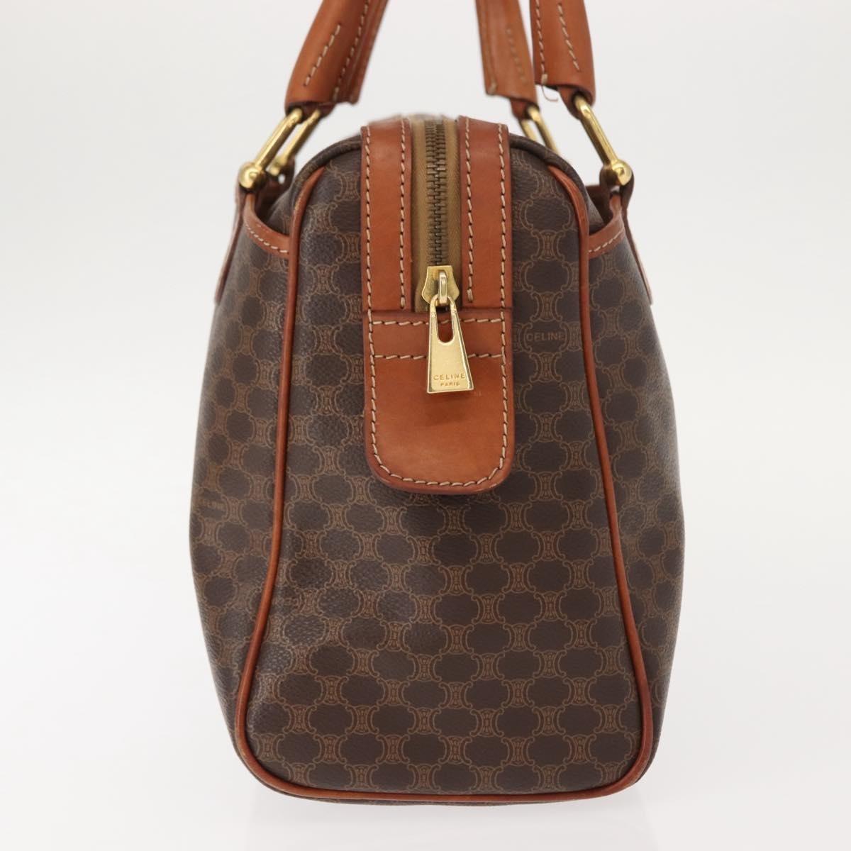 Celine Vintage Macadam Handbag Canvas And Leather Brown Canvas Handbag (Authentic Pre-Loved)