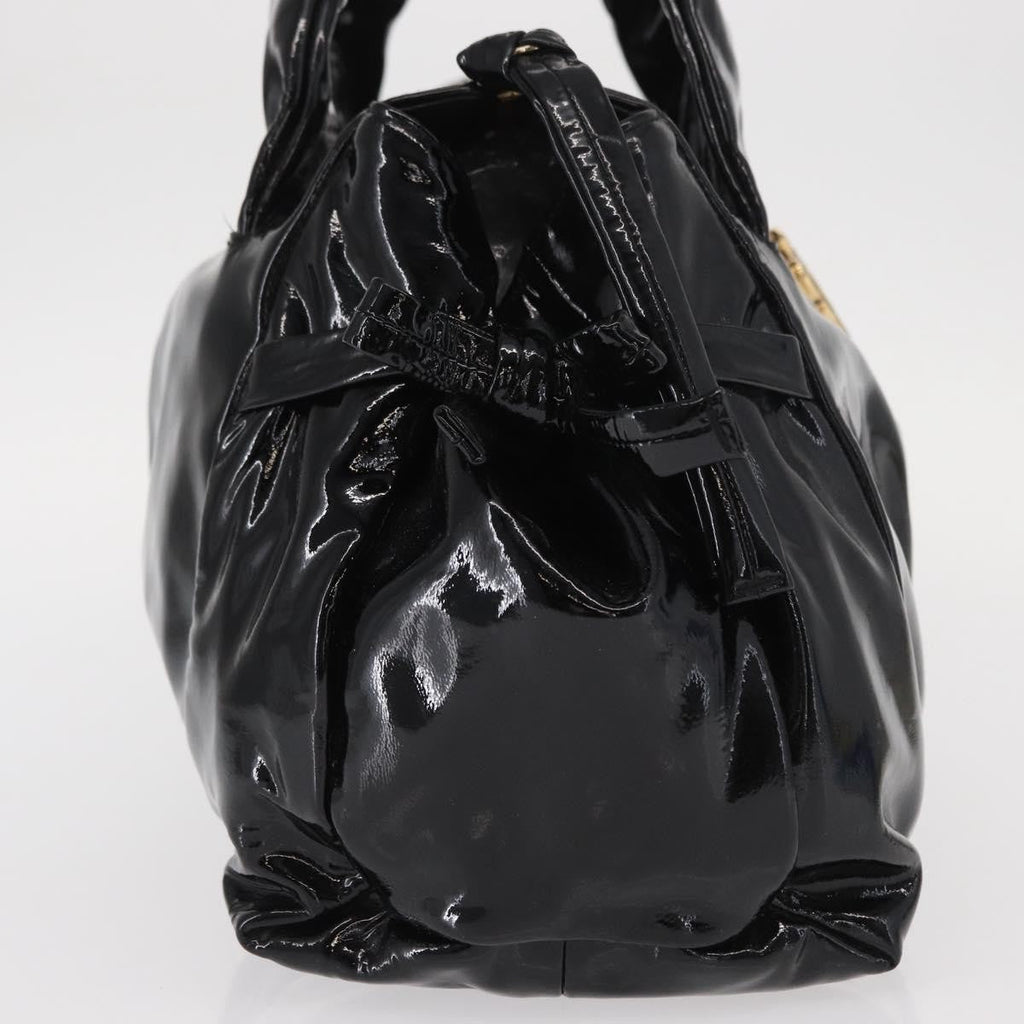 Gucci Hysteria Convertible Top Handle Bag Patent Black Patent_Leather Handbag (Authentic Pre-Loved)