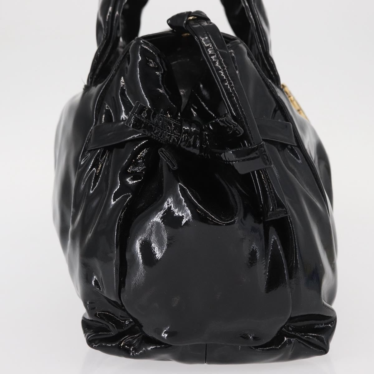 Gucci Hysteria Convertible Top Handle Bag Patent Black Patent_Leather Handbag (Authentic Pre-Loved)
