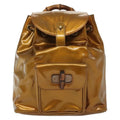 Gucci Vintage Bamboo Backpack Patent Gold Patent_Leather Bag (Authentic Pre-Loved)