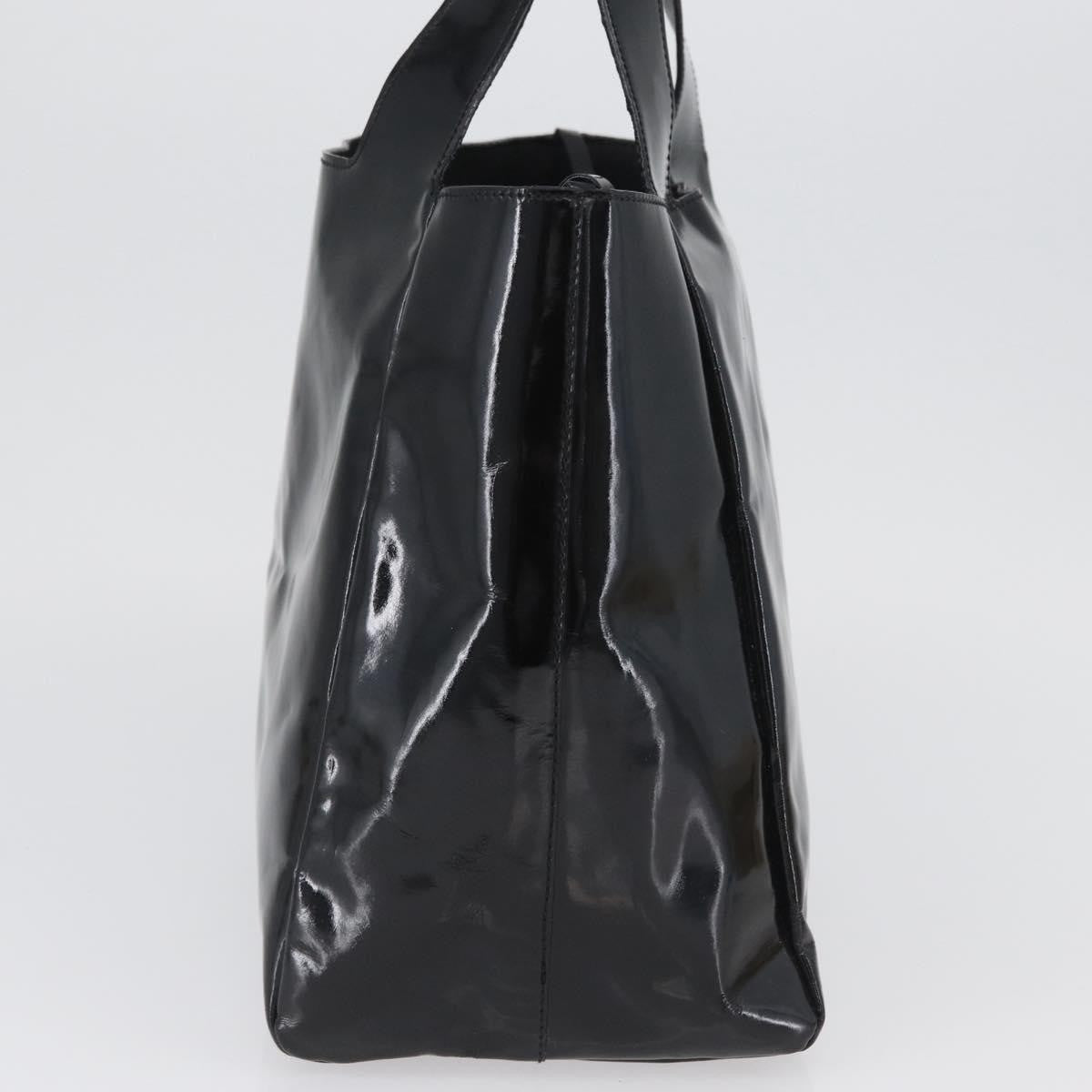 Prada Vintage Handbag Patent Leather Black Patent_Leather Handbag (Authentic Pre-Loved)