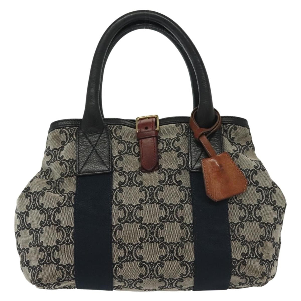 Celine Vintage Macadam Handbag Macadam Navy Canvas Bag (Authentic Pre-Loved)