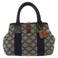 Celine Vintage Macadam Handbag Macadam Navy Canvas Bag (Authentic Pre-Loved)