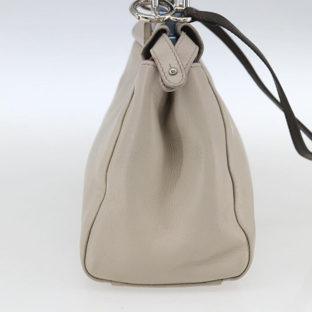 Fendi Peekaboo Bag Leather Beige Leather Handbag (Authentic Pre-Loved)
