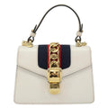 Gucci Sylvie Top Handle Bag Leather White Leather Handbag (Authentic Pre-Loved)