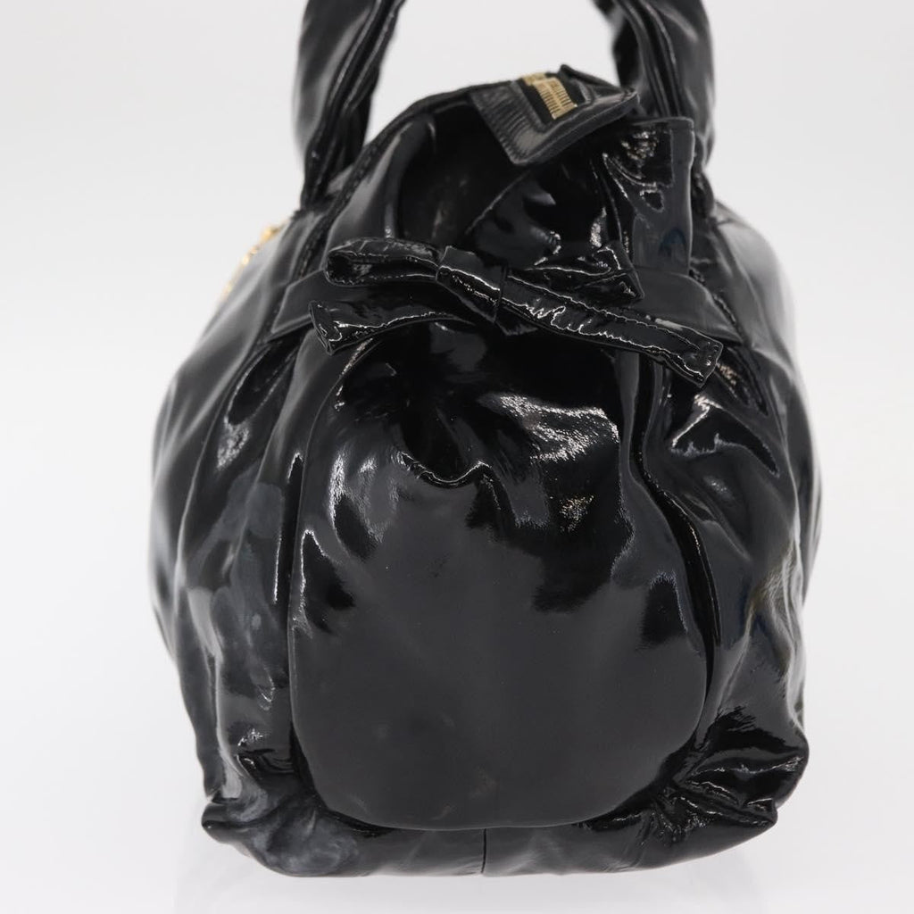 Gucci Hysteria Convertible Top Handle Bag Patent Black Patent_Leather Handbag (Authentic Pre-Loved)