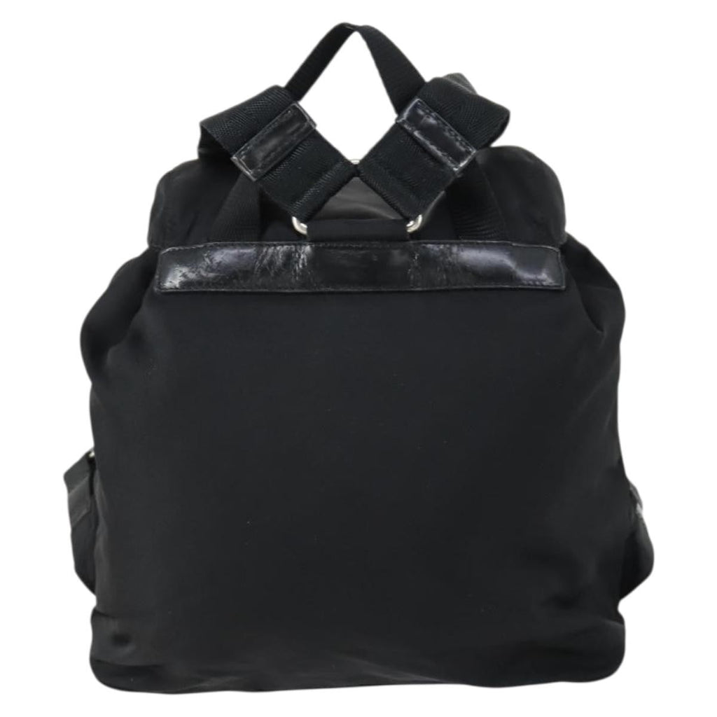 Prada Vela Double Front Pocket Backpack Tessuto With Saffiano Leather Black Nylon Backpack Bag (Authentic Pre-Loved)
